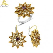 Gümüş Otantik Taşlı Set